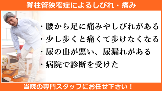 脊柱管狭窄症の症状例